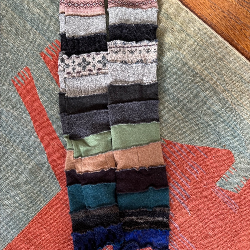 Colorful Striped Knit Leg Warmers